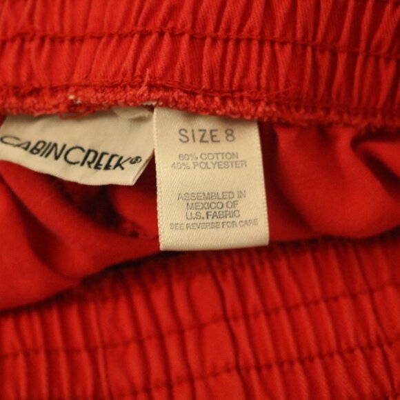 Cabin Creek red pants elastic waist size 8 - Picture 5 of 6